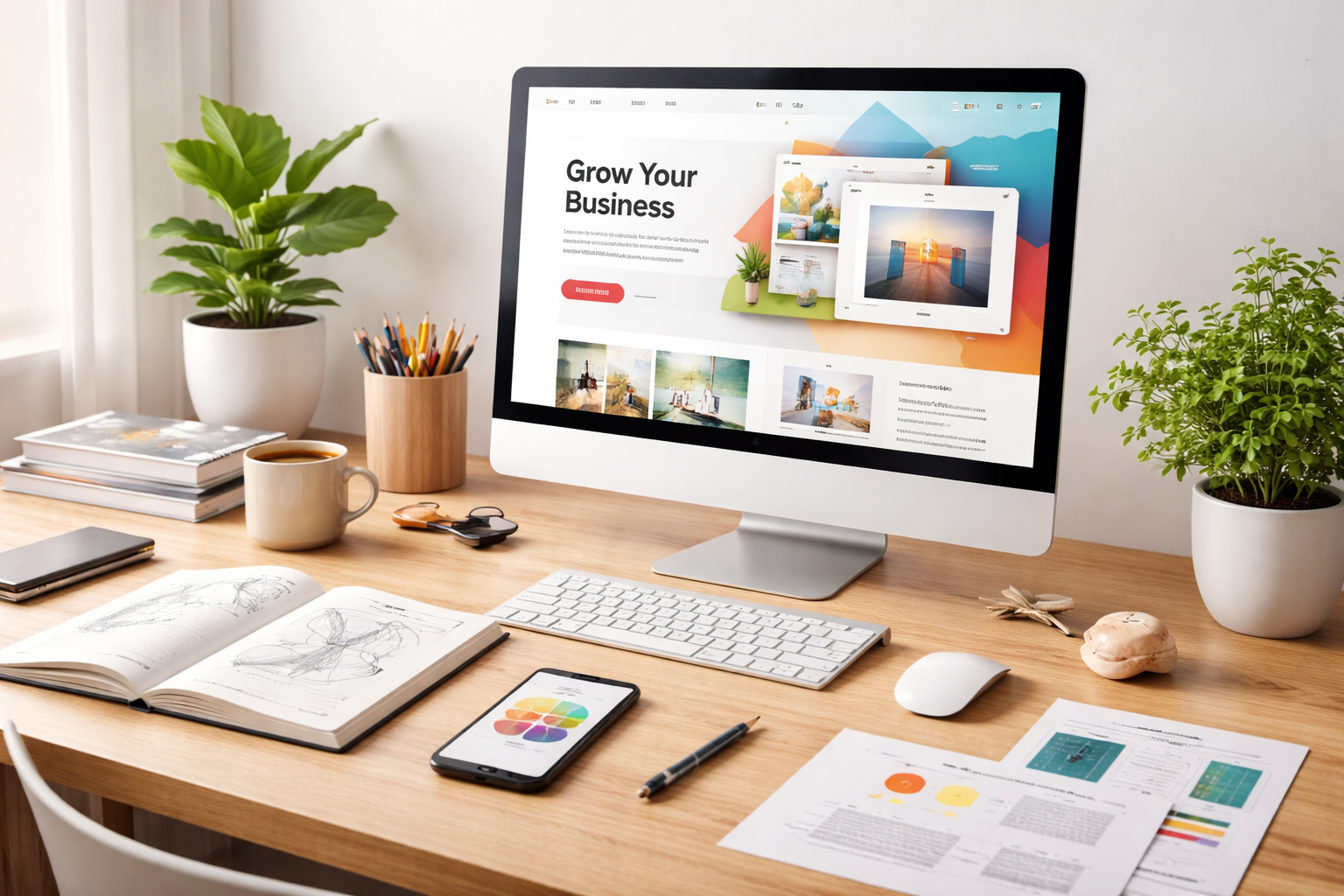 Digital marketing website design and development with fast loading, responsive layout, SEO-optimized structure, and conversion-focused UI